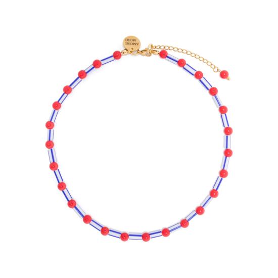 25FW Amori Mori 목걸이/팬던트 CRISTAL COLLAR ROJO GOLD MULTICOLOUR