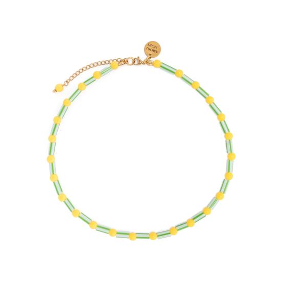 25FW Amori Mori 목걸이/팬던트 CRISTAL COLLAR AMARI GREEN YELLOW