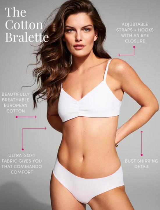  코만도 브라 코튼 브랄렛 블랙 - COMMANDO