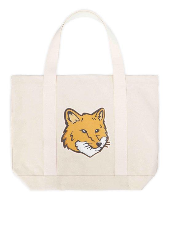  메종키츠네 폭스 헤드 토트백 LW05101WW0050P700 Light Beige