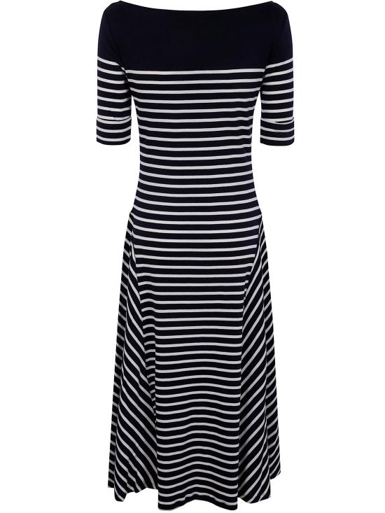 25SS 랄프 로렌 미디 원피스 250957728 002 LAUREN NAVY MASCARPONE CREAM - RALPH LAUREN