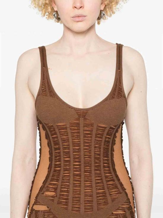  디젤 미디 스커트 0BJBIMA192157DG Brown - DIESEL