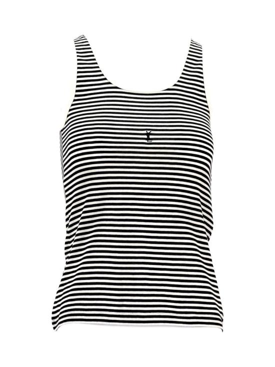 25SS 생로랑 민소매 티셔츠 832278Y37ZN 1077 NOIR NATUREL