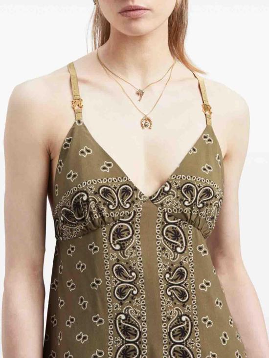  팜앤젤스 미디 스커트 PWDJ007FAB0015656 Dark Green - PALM ANGELS