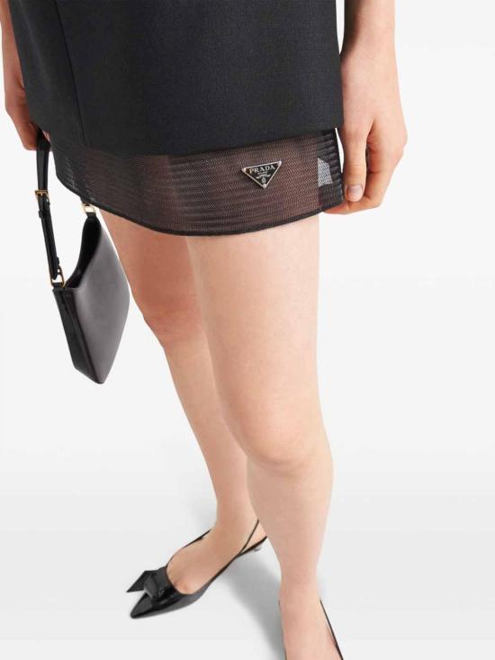 25SS 프라다 미디 스커트 P3L46SOOO132TF0002 Black - PRADA