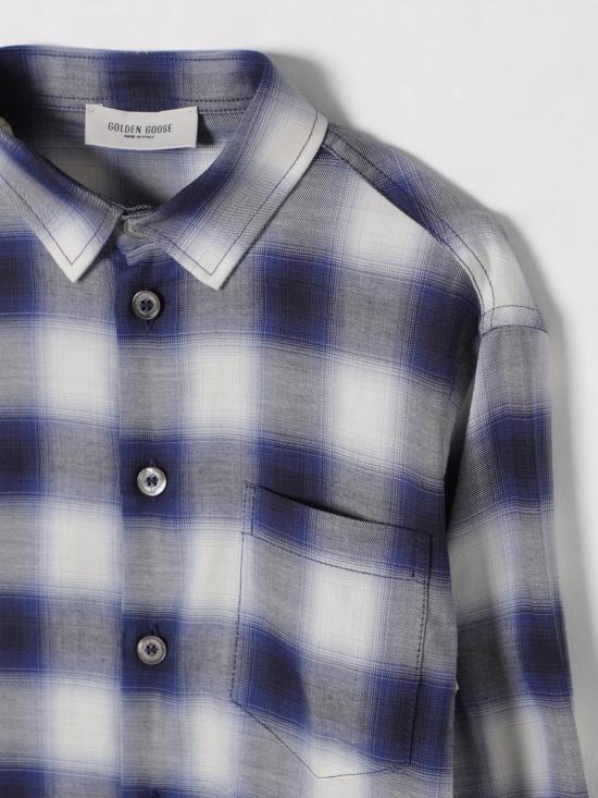25FW [키즈] 골든구스 셔츠 GKP01397P00193782235 Blue - GOLDEN GOOSE