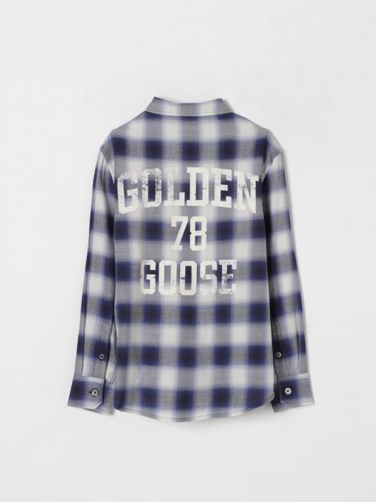 25FW [키즈] 골든구스 셔츠 GKP01397P00193782235 Blue - GOLDEN GOOSE