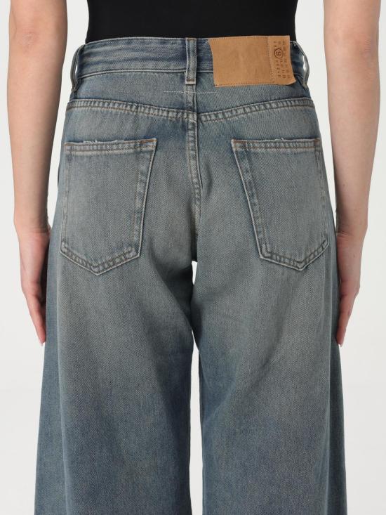 26SS MM6 메종마르지엘라 디스트레스드 와이드 데님 팬츠 S52LA0238M30017 994 Blue - MM6 MAISON MARGIELA