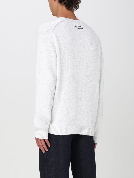 25FW 메종키츠네 앱스트랙트 데이지 인타르시아 스웨터 OM00811KT1138 P100 White - MAISON KITSUNE