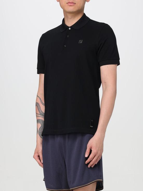26SS 펜디 FF 메탈 피케 폴로 티셔츠 FY0985AUA5 F0QA1 Black - FENDI