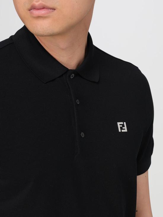 26SS 펜디 FF 메탈 피케 폴로 티셔츠 FY0985AUA5 F0QA1 Black - FENDI