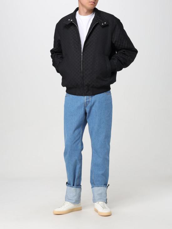 25FW 구찌 웹 롤업 레더 패치 슬림 데님 팬츠 796483XDC6Y 4447 Blue - GUCCI