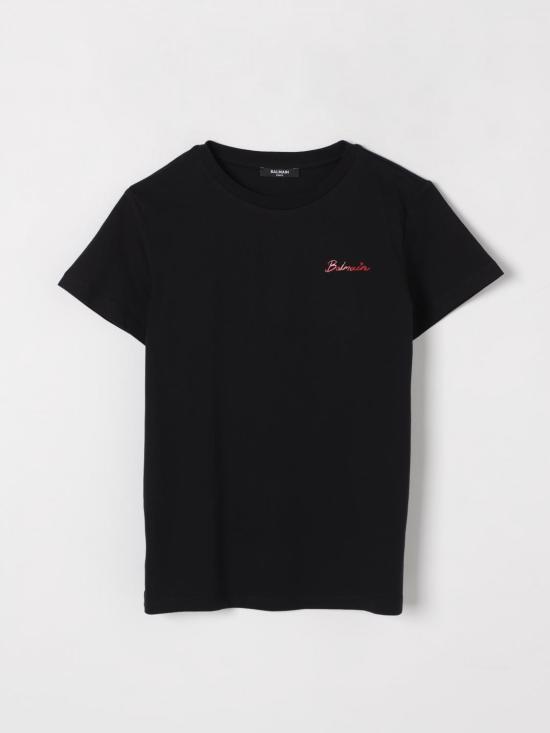 25FW [키즈] 발망 티셔츠 BW8A41Z1751 930RO Black