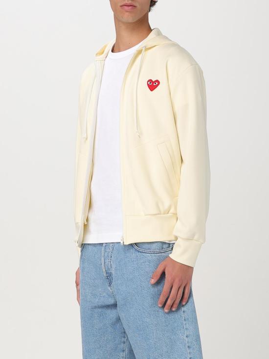 25SS 꼼데가르송 레드 하트 후드 집업 AXT172051 3 White - COMME DES GARCONS