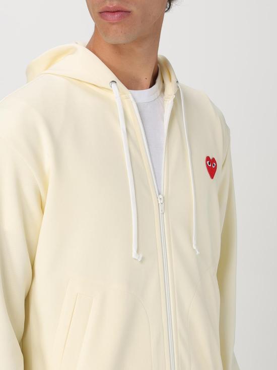 25SS 꼼데가르송 레드 하트 후드 집업 AXT172051 3 White - COMME DES GARCONS