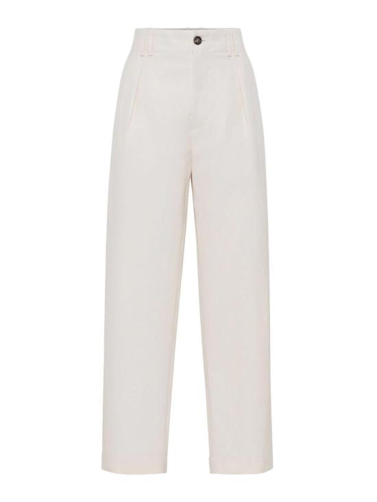  브루넬로 쿠치넬리 스트레이트 팬츠 MH544P8865C9002 White