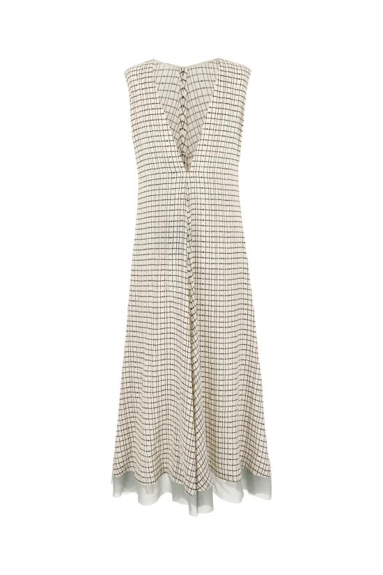 25SS 펜디 롱 원피스 FDD301AUOL F08QQ WHITE BLACK - FENDI