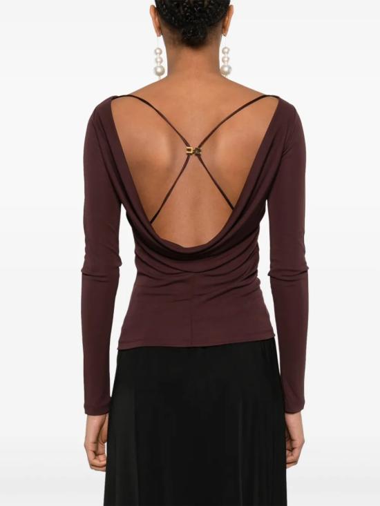 25SS 엘리자베타프랜치 긴팔 티셔츠 MD01352E2 644 CACAO - ELISABETTA FRANCHI