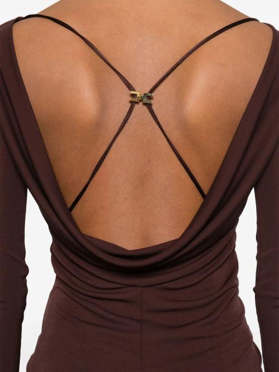 25SS 엘리자베타프랜치 긴팔 티셔츠 MD01352E2 644 CACAO - ELISABETTA FRANCHI