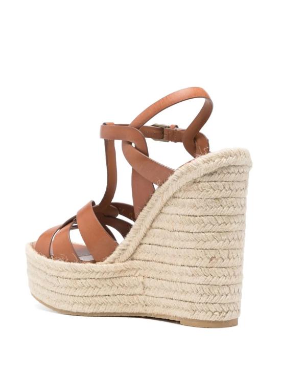 26SS 생로랑 트리뷰트 에스파드리유 웻지 스무스 레더 611924BDA00 2206 - SAINT LAURENT