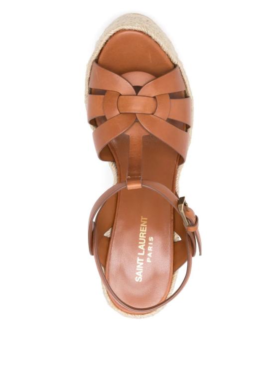 26SS 생로랑 트리뷰트 에스파드리유 웻지 스무스 레더 611924BDA00 2206 - SAINT LAURENT