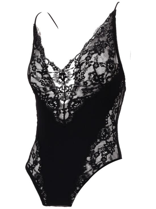 25SS 생로랑 바디수트 티셔츠 813977Y3K27 1000 NERO - SAINT LAURENT