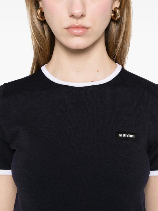 25SS 미우미우 스웨터 MMLA88SOOO16WL F022X BLU BIANCO - MIU MIU