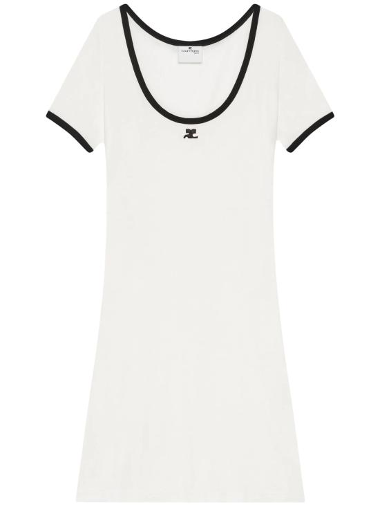 25SS 쿠레쥬 숏 원피스 225JRO600JS0203 0098 HERITAGE WHITE BLACK