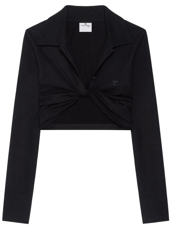 25SS 쿠레쥬 긴팔 티셔츠 225JPO048JS0193 9999 BLACK