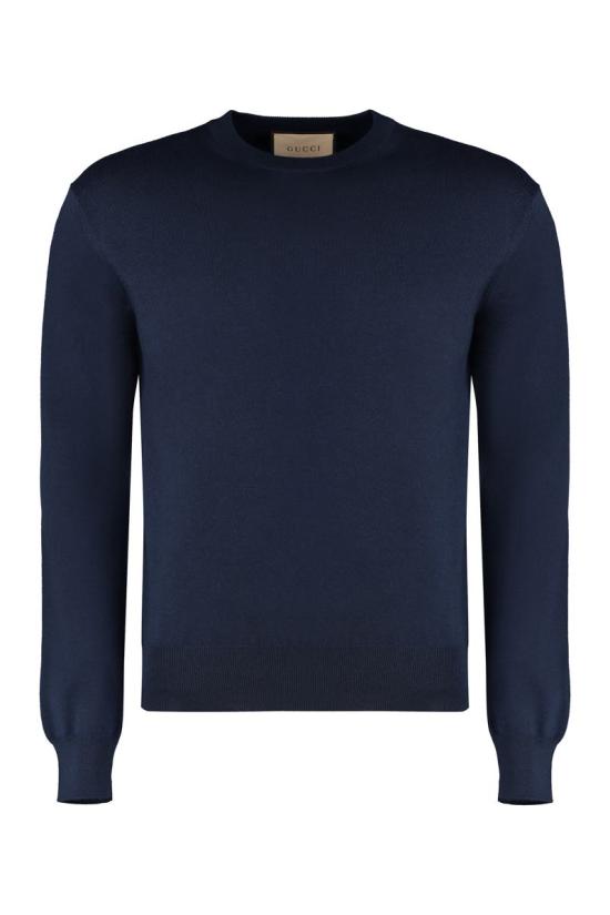  구찌 크루넥 울 스웨터 763661XKDLY 4309 BLUE