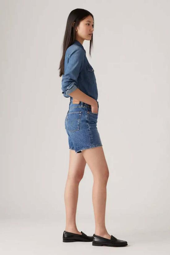  리바이스 데님 숏팬츠 미드 사이 숏 반바지 데님 - LEVI'S