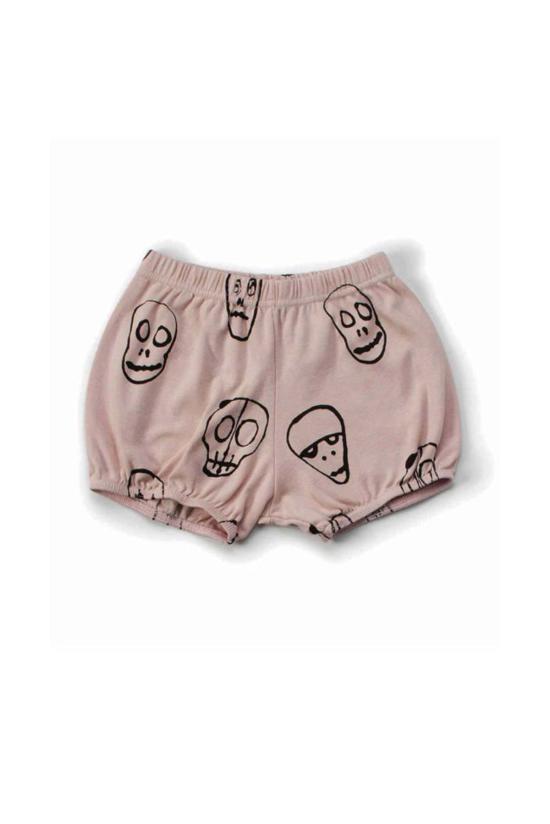  [키즈] 누누누 쇼츠/버뮤다 스컬 마스크 요가 반바지 파우더 핑크