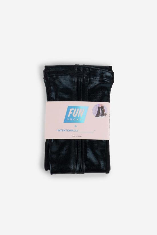  UNITED LEGWEAR 양말 유나이티드 레그웨어 라 브레아 하이 샤인  블랙 실버 - OTHER BRANDS