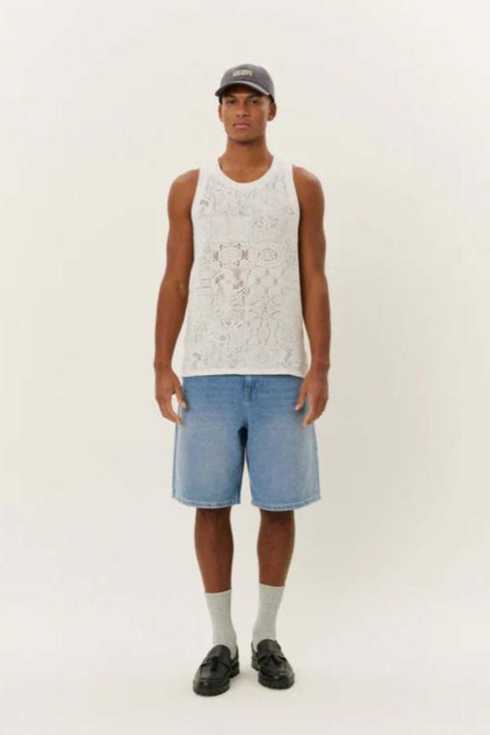  레듀 민소매 티셔츠 Les Deux Huxi 레이스 탱크탑 아이보리