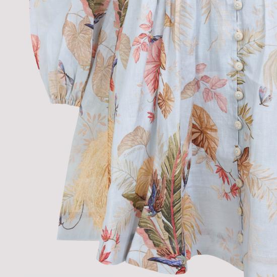 25FW 짐머만 숏 원피스 5147DSS253 LIGHT BLUE PALM FLORAL - ZIMMERMANN