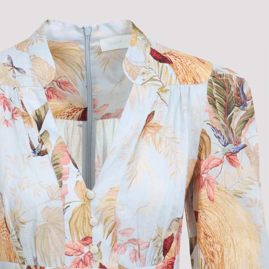 25FW 짐머만 숏 원피스 5147DSS253 LIGHT BLUE PALM FLORAL - ZIMMERMANN