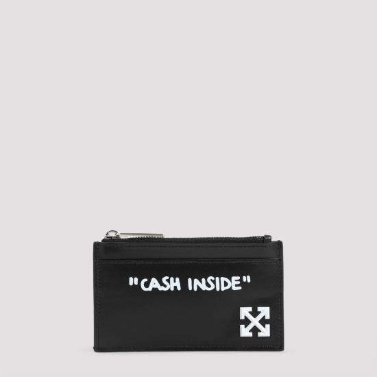 25SS 오프화이트 명함지갑 OMND09LC99LEA001 1001 BLACK WHITE