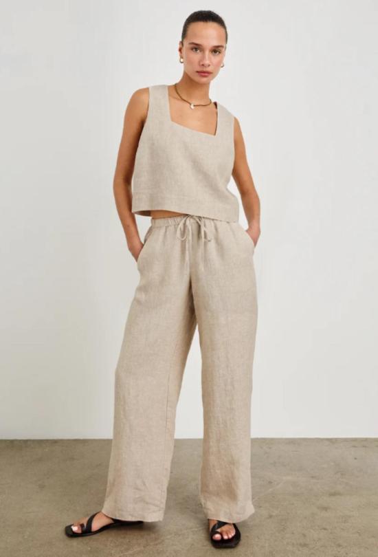  레일즈 스트레이트 팬츠 레일스 에미 팬츠 헤더드 플랙스