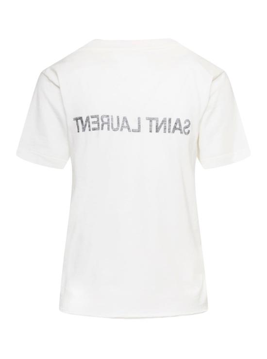 25FW 생로랑 반팔 티셔츠 665234Y37AW9744 White - SAINT LAURENT