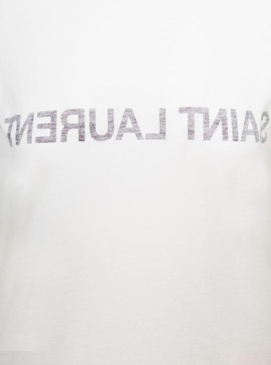 25FW 생로랑 반팔 티셔츠 665234Y37AW9744 White - SAINT LAURENT