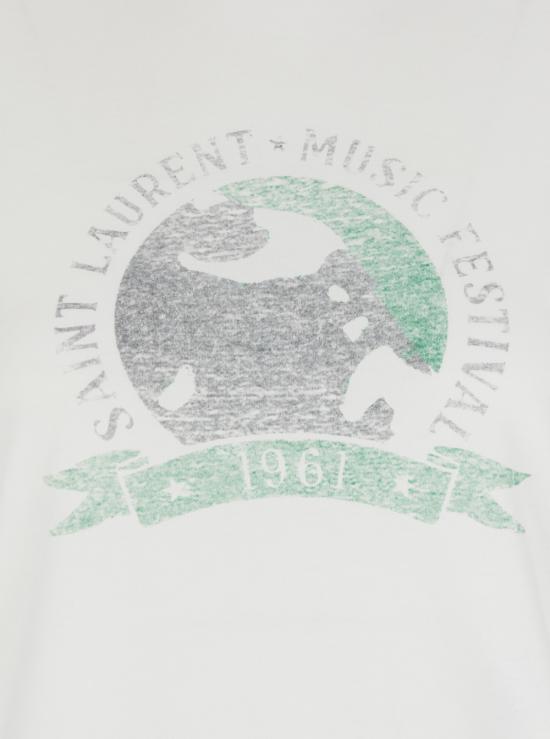 25SS 생로랑 반팔 티셔츠 817047Y37YJ9010 White - SAINT LAURENT
