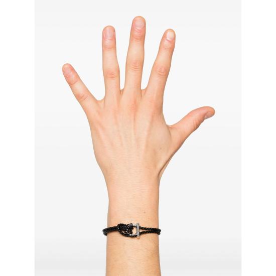 25FW 살바토레 페라가모 브레이슬릿 770141 0712422 BK PL BLACK SILVER - SALVATORE FERRAGAMO