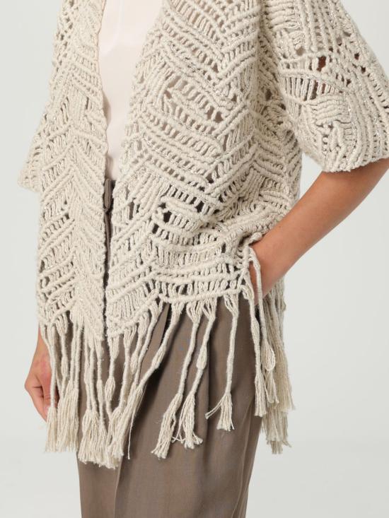 25FW 브루넬로 쿠치넬리 오페라 마크라메 가디건 MCB653306 CLY85 Beige - BRUNELLO CUCINELLI