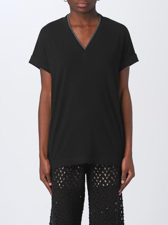 25FW 브루넬로 쿠치넬리 폴로 티셔츠 M0T18BD222 C101 Black