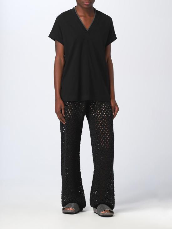 25FW 브루넬로 쿠치넬리 폴로 티셔츠 M0T18BD222 C101 Black - BRUNELLO CUCINELLI