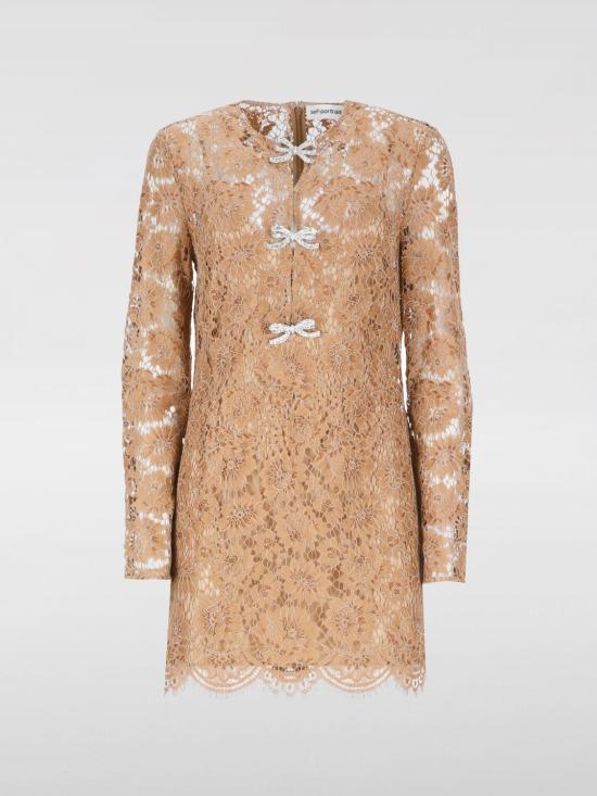 25FW 셀프 포트레이트 숏 원피스 SS25001SAT T Beige - SELF PORTRAIT