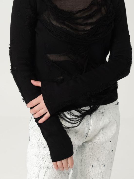 25SS MM6 메종마르지엘라 스웨터 S62HL0032M13121 900 Black - MM6 MAISON MARGIELA