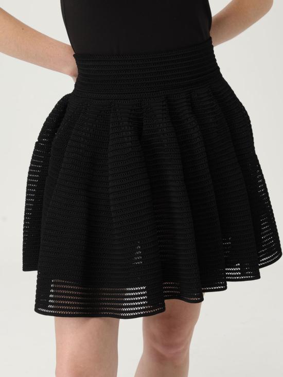 25FW 알라이아 숏 스커트 AA9J2249K008A 995 Black - ALAIA