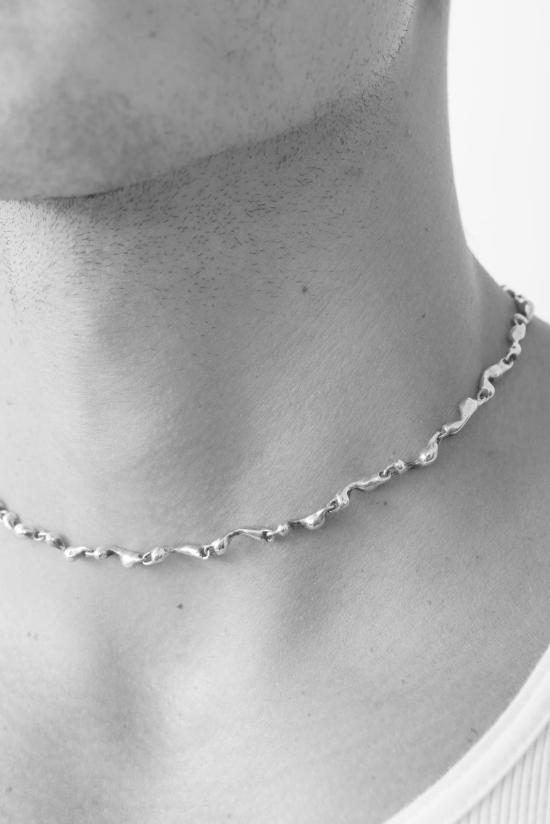  바론 목걸이/팬던트 스털링 실버 리퀴드 체인 스털링 실버