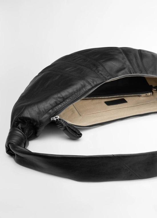 26FW 르메르 라지 크루아상 소프트 그레인드 레더 백 BG0000 LL095 999 BLACK DOM - LEMAIRE